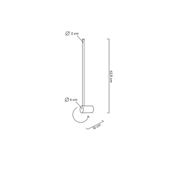 Lampa ścienna OMBRE 60 czarna - Moosee